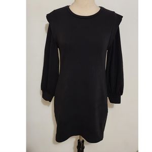 Aqua Black Long Sleeve Mini Dress